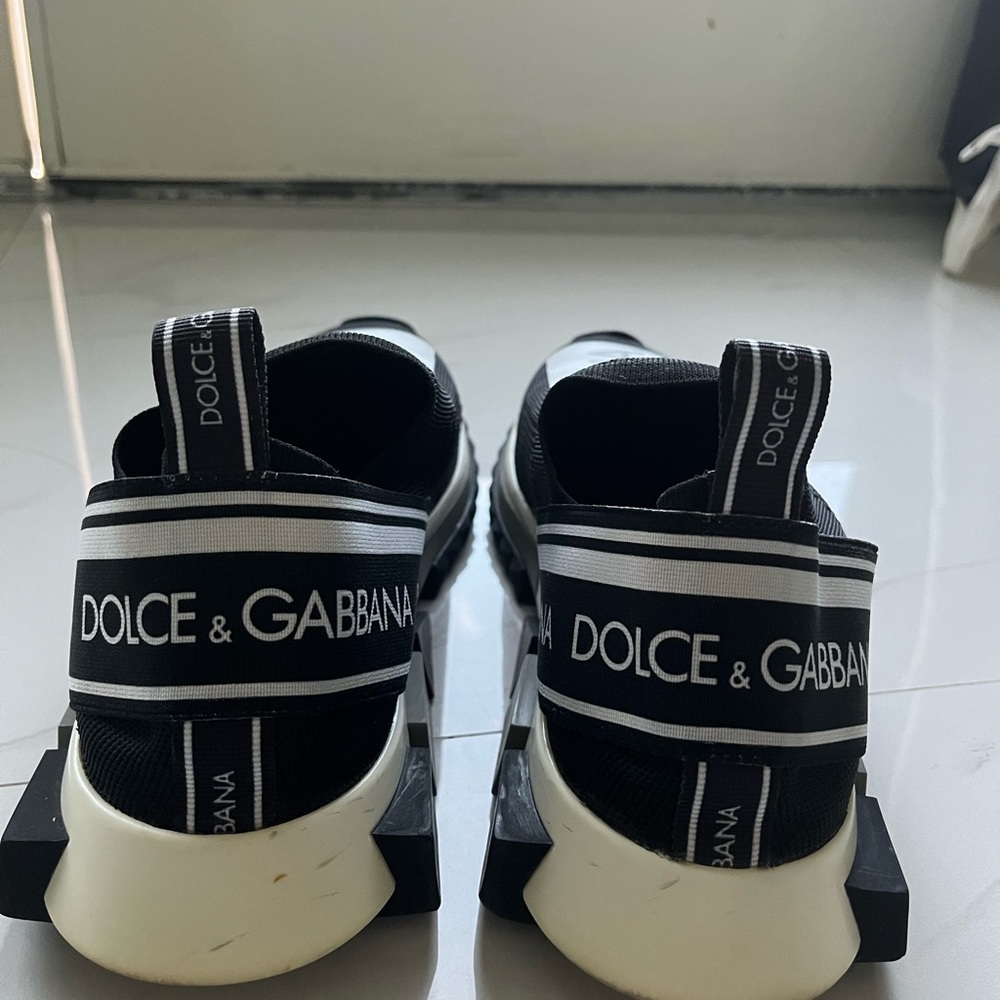 Dolce and Gabbana logo stripe sock sneaker